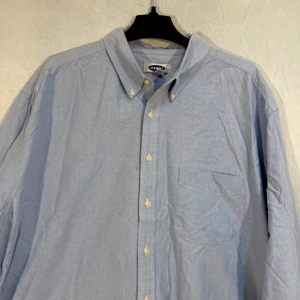 Old Navy Blue‎ Denim Long Sleeve Button Shirt Men's 2XL Preppy Casual Office